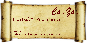 Csajkó Zsuzsanna névjegykártya